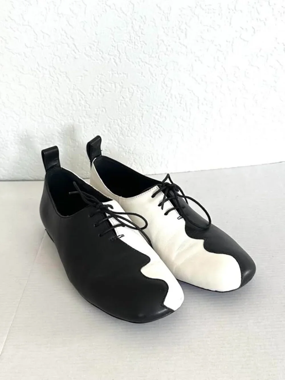 Camper CamperLab Twins Black & White Lace Up Light Weight Shoe Art To Wear